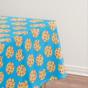 Chocolade Chip Cookie Kinder 1ste verjaardag Blauw Tafelkleed