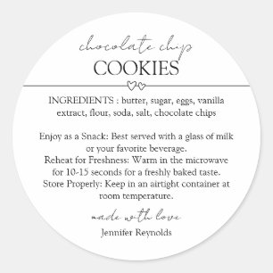 Chocolade Chip Cookie Mix Jar Gift Label