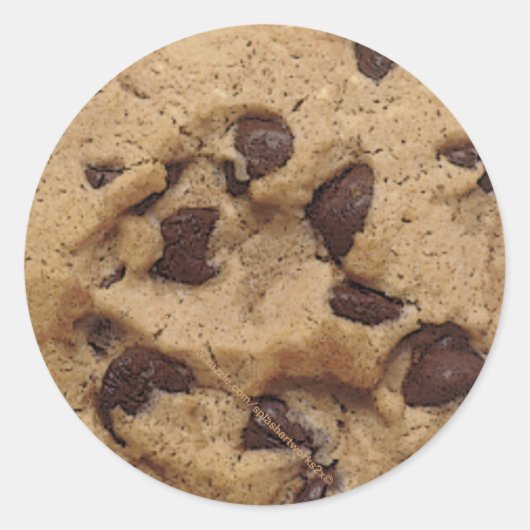 "Chocolade Chip Cookie Munch" Ronde Sticker (Voorkant)