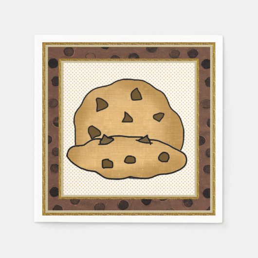Chocolade Chip Cookie papieren servetten (Voorkant)