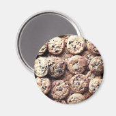 Chocolade Chip Cookie Round Magnet Magneet (Voorkant / Achterkant)