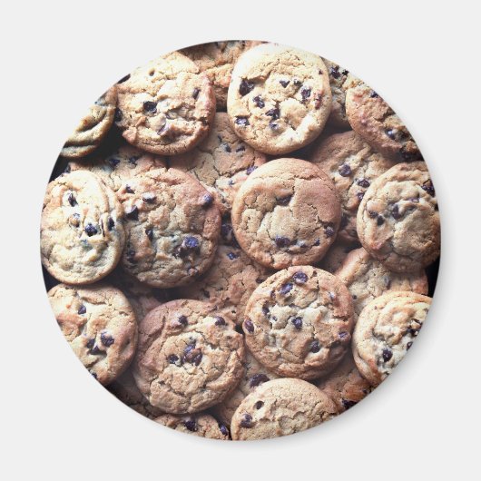 Chocolade Chip Cookie Round Magnet Magneet (Voorkant)