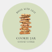 Chocolade chip cookie stack Bakkerij Ronde Sticker (Voorkant)