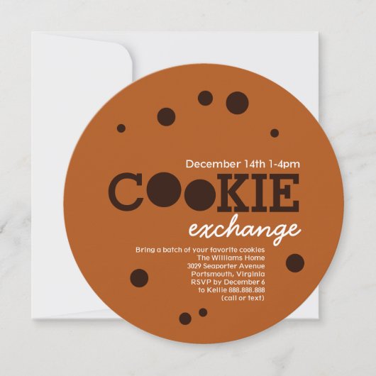 Chocolade Chip Cookie Swap Exchange Party Kaart (Voorkant)