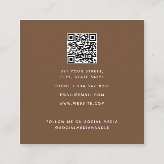 Chocolade Chip Cookies Bakken QR Code Social Media Vierkante Visitekaartje (Achterkant)