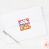 Chocolade Chip Cookies Gingham Baker Vierkante Sticker (Envelop)