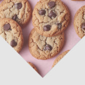 Chocolade Chip Cookies Patroon op Roze Decoupage Tissuepapier (Detail)