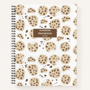 Chocolade Chip Cookies Patroon Recepten Cookbook Notitieboek