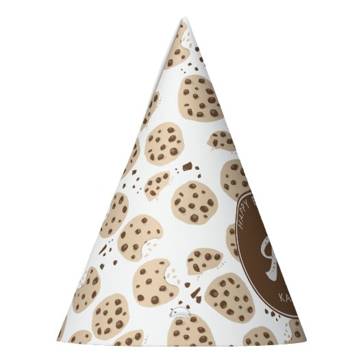 Chocolade Chip Cookies Patroon Verjaardagsfeestje Feesthoedjes (Links)