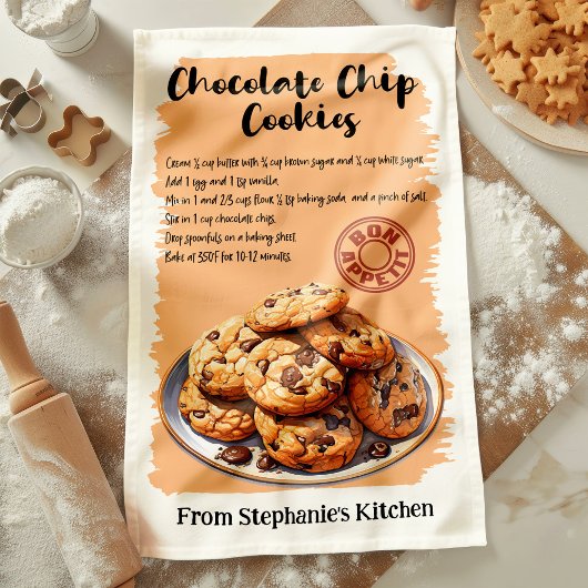 Chocolade Chip Cookies Recept Gepersonaliseerd Theedoek