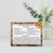 Chocolade Chip Cookies Recept Kaart Briefkaart (Staand voorkant)