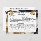 Chocolade Chip Cookies Recept Kaart Briefkaart (Voorkant / Achterkant)