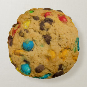 Chocolade chip koekje leuk grappig dessert rond kussen