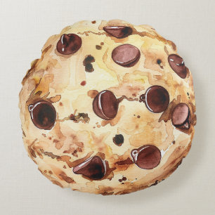 Chocolade Chip Koekje Rond Kussen
