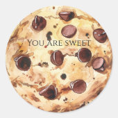 Chocolade Chip Koekje Ronde Sticker (Voorkant)