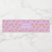 Chocolade chip koekjes verjaardag paarse waterfles etiket (Enkel label)