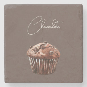 Chocolade Chip Muffin Cupcake Verjaardag Stenen Onderzetter