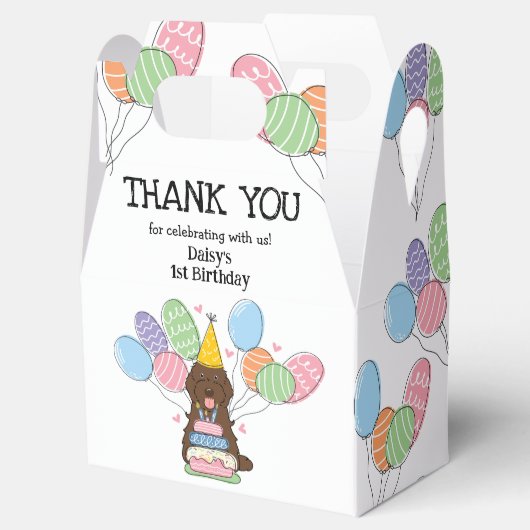 Chocolade Cockapoo Cavapoo Verjaardag Dank u Bedankdoosjes (Geopend)