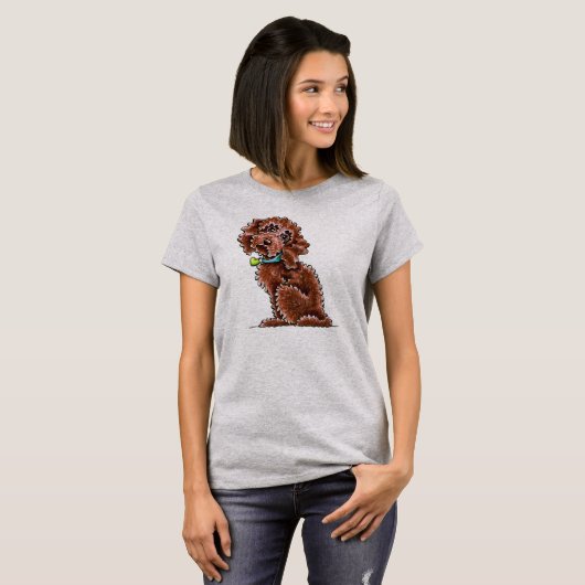 Chocolade Cockapoo Heart Collar T-shirt (Voorkant volledig)