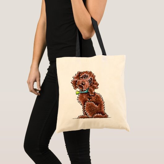 Chocolade Cockapoo Heart Collar Tote Bag (Voorkant (product))