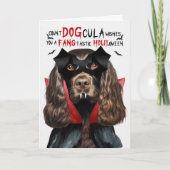 Chocolade Cocker Hond Grappig Count DOGcula Hallow Feestdagen Kaart (Voorkant)