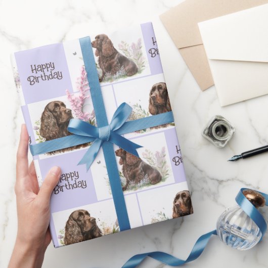 Chocolade Cocker Spaniel Birthday Cadeaupapier (Geschenken)