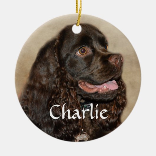 Chocolade Cocker Spaniel Ornament (Voorkant)