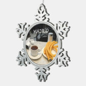 chocolade con churros tin sneeuwvlok ornament (Rechts)