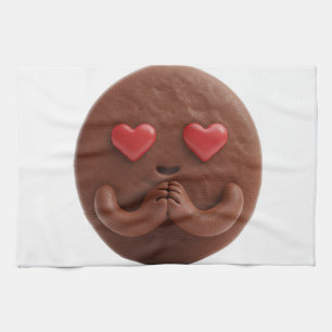 Chocolade Cookie in Liefde, Hart Ogen Theedoek