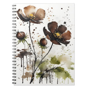 Chocolade cosmos - Watercolor bloemen Notitieboek