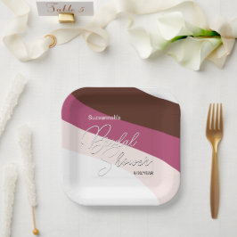 Chocolade Cream Raspberry Streams Aangepast Papieren Bordje