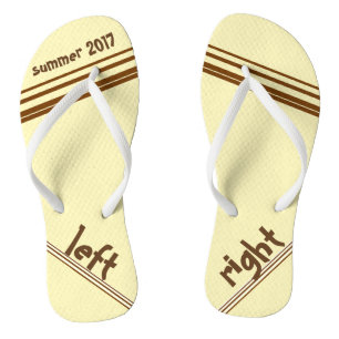 Chocolade Cream Stripe links en rechts Teenslippers