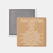 Chocolade "Cup Cake" in een Mok recept - Magnet Magneet (Voorkant / Achterkant)