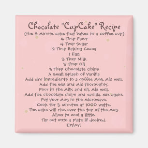Chocolade "Cup Cake" in een Mok Recipe - Magnet Magneet