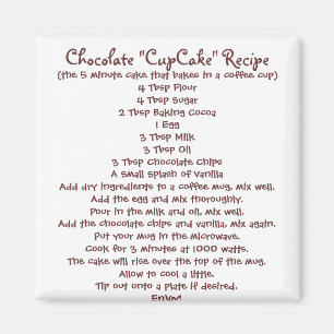 Chocolade "Cup Cake" in een Mok Recipe - Magnet Magneet