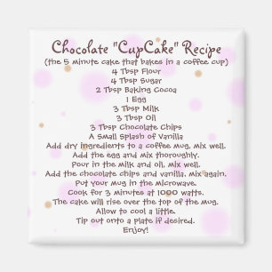 Chocolade "Cup Cake" in een Mok Recipe - Magnet Magneet