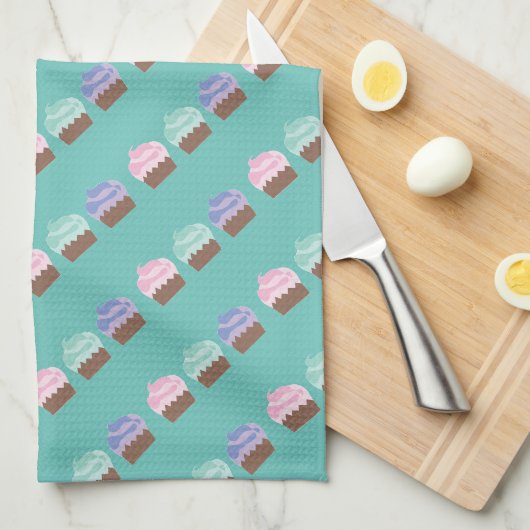 Chocolade Cupcake Baker Kitchen Theedoek (Quarter Fold)