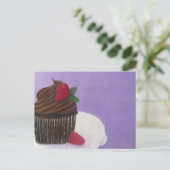 Chocolade Cupcake Briefkaart (Staand voorkant)