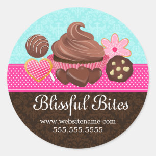 Chocolade Cupcake Cake Poppen Cookies Seals Ronde Sticker
