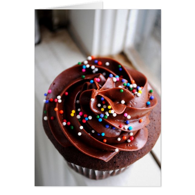 Chocolade Cupcake-fotokaart (Voorkant)
