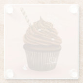 Chocolade Cupcake Glazen Onderzetter (Achterkant)