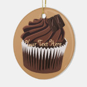 Chocolade Cupcake Keramisch Ornament (Links)
