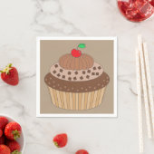 Chocolade Cupcake met Cherry op top Servet (Insitu)