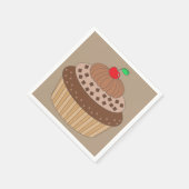 Chocolade Cupcake met Cherry op top Servet (Hoek)