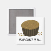 Chocolade Cupcake met Gezegde Magneet (Voorkant / Achterkant)