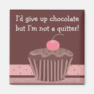 Chocolade Cupcake met Spreuk Magneet