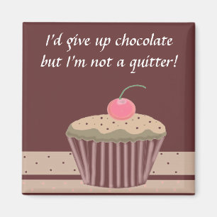 Chocolade Cupcake met Spreuk Magneet
