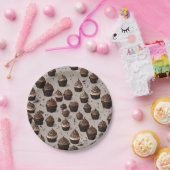 Chocolade Cupcake Papieren Bordje (Feest)