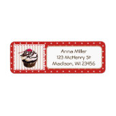 Chocolade Cupcake Red Polka Dot Whimsical Labels (Voorkant)