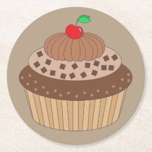 Chocolade Cupcake Ronde Kartonnen Onderzetter